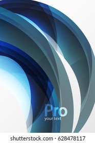Futuristic hi-tech glass wave abstract background. Color curvy line with glossy effect. Vector illustration
