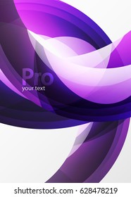 Futuristic hi-tech glass wave abstract background. Color curvy line with glossy effect. Vector illustration