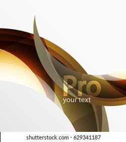 Futuristic hi-tech glass wave abstract background. Color curvy line with glossy effect. Vector illustration