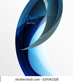 Futuristic hi-tech glass wave abstract background. Color curvy line with glossy effect. Vector illustration