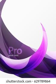Fondo abstracto futurista de la ola de cristal de alta tecnología. Línea curvada de color con efecto brillante. Ilustración del vector
