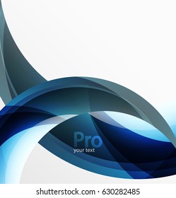 Futuristic hi-tech glass wave abstract background. Color curvy line with glossy effect. Vector illustration