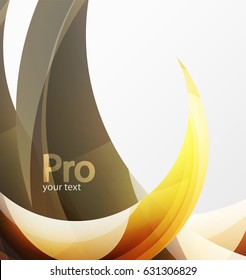 Futuristic hi-tech glass wave abstract background. Color curvy line with glossy effect. Vector illustration