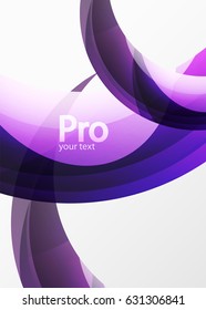 Futuristic hi-tech glass wave abstract background. Color curvy line with glossy effect. Vector illustration