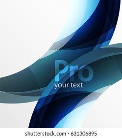 Futuristic hi-tech glass wave abstract background. Color curvy line with glossy effect. Vector illustration