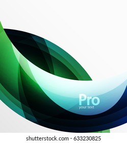 Futuristic hi-tech glass wave abstract background. Color curvy line with glossy effect. Vector illustration