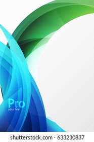 Futuristic hi-tech glass wave abstract background. Color curvy line with glossy effect. Vector illustration