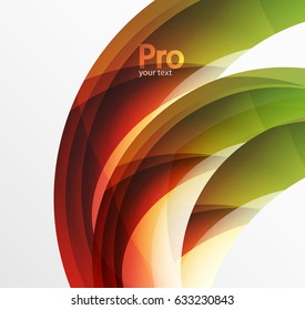 Futuristic hi-tech glass wave abstract background. Color curvy line with glossy effect. Vector illustration
