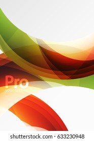 Futuristic hi-tech glass wave abstract background. Color curvy line with glossy effect. Vector illustration