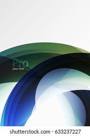 Futuristic hi-tech glass wave abstract background. Color curvy line with glossy effect. Vector illustration