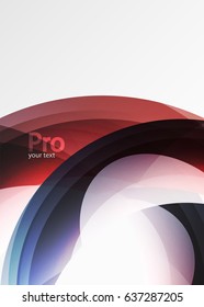 Futuristic hi-tech glass wave abstract background. Color curvy line with glossy effect. Vector illustration