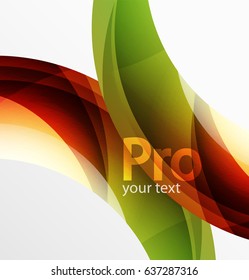 Futuristic hi-tech glass wave abstract background. Color curvy line with glossy effect. Vector illustration