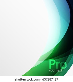 Futuristic hi-tech glass wave abstract background. Color curvy line with glossy effect. Vector illustration