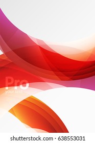 Futuristic hi-tech glass wave abstract background. Color curvy line with glossy effect. Vector illustration