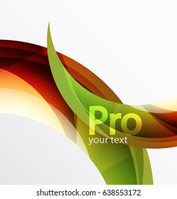 Futuristic hi-tech glass wave abstract background. Color curvy line with glossy effect. Vector illustration