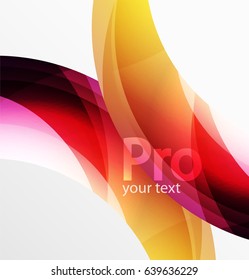 Futuristic hi-tech glass wave abstract background. Color curvy line with glossy effect. Vector illustration