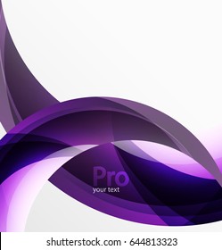 Futuristic hi-tech glass wave abstract background. Color curvy line with glossy effect. Vector illustration