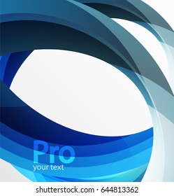 Futuristic hi-tech glass wave abstract background. Color curvy line with glossy effect. Vector illustration