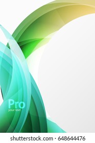 Futuristic hi-tech glass wave abstract background. Color curvy line with glossy effect. Vector illustration