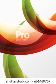 Futuristic hi-tech glass wave abstract background. Color curvy line with glossy effect. Vector illustration