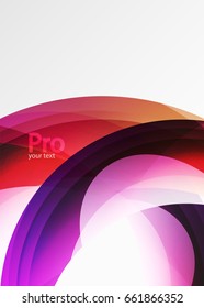 Futuristic hi-tech glass wave abstract background. Color curvy line with glossy effect. Vector illustration