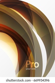 Futuristic hi-tech glass wave abstract background. Color curvy line with glossy effect. Vector illustration