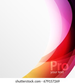 Futuristic hi-tech glass wave abstract background. Color curvy line with glossy effect. Vector illustration