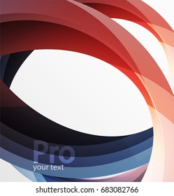 Futuristic hi-tech glass wave abstract background. Color curvy line with glossy effect. Vector illustration