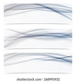 Futuristic hi-tech header collection line pattern web banner layout in blue. Vector illustration