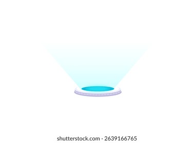 Futuristic Hologram Spotlight Platform Vector Sci-Fi Blue Light Projection