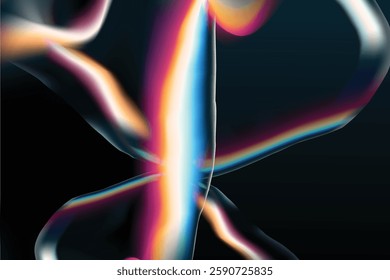 Futuristic Holographic Abstract Background  Modern 3D Fluid Design With Bubble Glass Effect