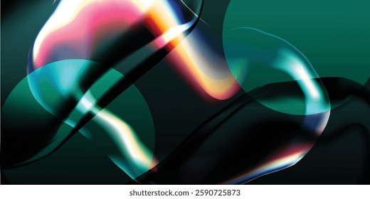 Futuristic Holographic Abstract Background  Modern 3D Fluid Design With Bubble Glass Effect