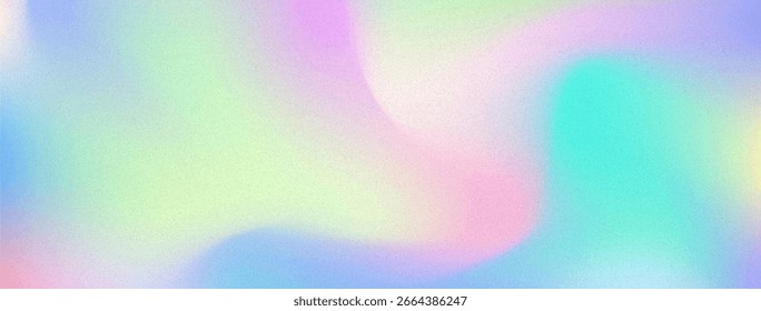 Futuristic holographic gradient background with grain texture and copy space, perfect for tech and gaming designs