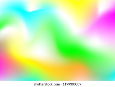 Futuristic holographic neon background in 80s retro style. Vector cosmic iridescent poster with a zig zag gradient texture circle.