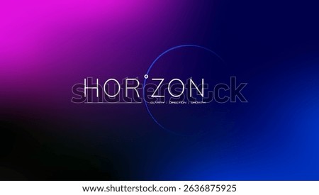 Futuristic Horizon Logo with Space Gradient Background.