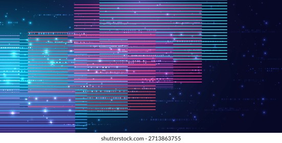 Futuristic horizontal lines glowing speed movement background. Vector illustration