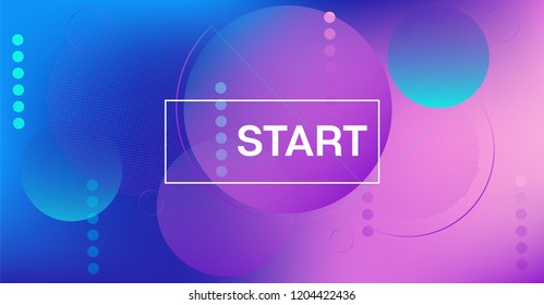 Futuristic Horizontal Vector Gradient Neon Background. Iridescent Landing Page Web Geometric Template. Modern Retro Tech Fluid Color Glitch Cover. Music Banner, Business Background, Poster