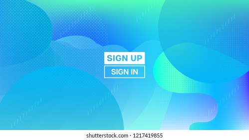 Futuristic Horizontal Vector Gradient Neon Background. Simple Landing Page Iridescent Geometric Design. Liquid Paint Glitch Abstract Neon Presentation. Music Banner, Business Background, Poster