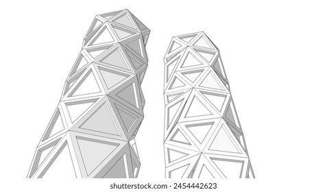 
futuristic house spiral construction 3d