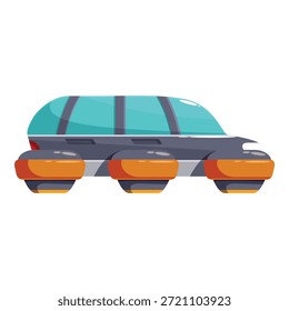 Coche Señalar futurista que exhibe tecnología de transporte innovadora, flotando sin esfuerzo en los cojines de aire