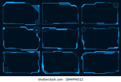 Futuristic HUD abstracts.Future blue monochome theme concept background.vector and illustration