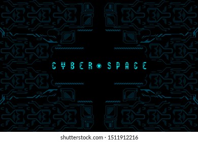 Futuristic HUD background illustration with HUD ui elements.
