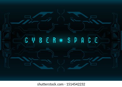 Futuristic HUD background illustration with HUD ui elements.