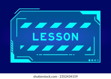 Futuristic hud banner that have word on user interface screen on blue background