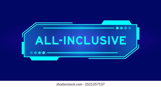 Banner hud futurista que tem palavra tudo incluído na tela da interface do usuário no fundo azul