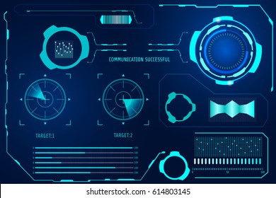 Futuristic HUD Blue User Interface Vector Background