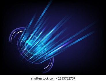 Futuristic HUD circle technology and cyber digital with glowing lights vector background