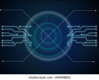 Futuristic HUD circuit abstract background, Vector Illustration