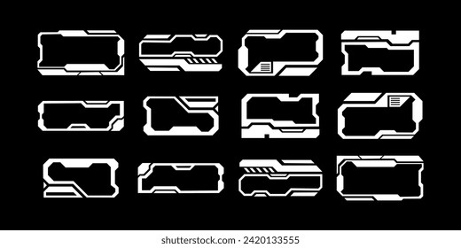 Futuristic  hud cyberpunk sci fi interface element hud technology frame graphic vector design template