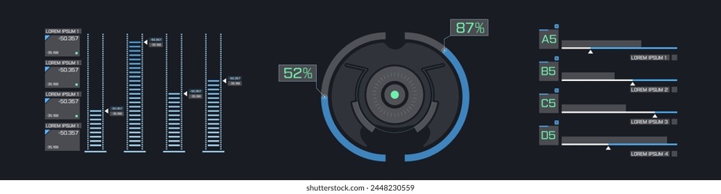 Futuristic hud dashboard display. 
Big collection HUD. Futuristic User Interface set. 
Statistics, infographic 